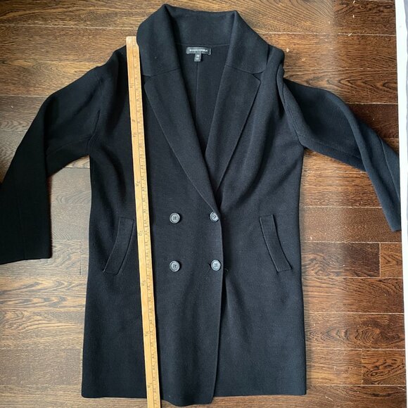Banana Republic Black Knit Cotton Blend Sweater Coat Jacket-XXS - Picture 10 of 13